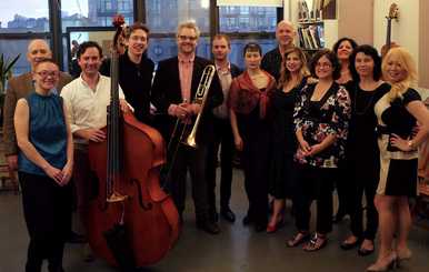 The Astoria Symphony after a concert performing new works of music at Sage Music.