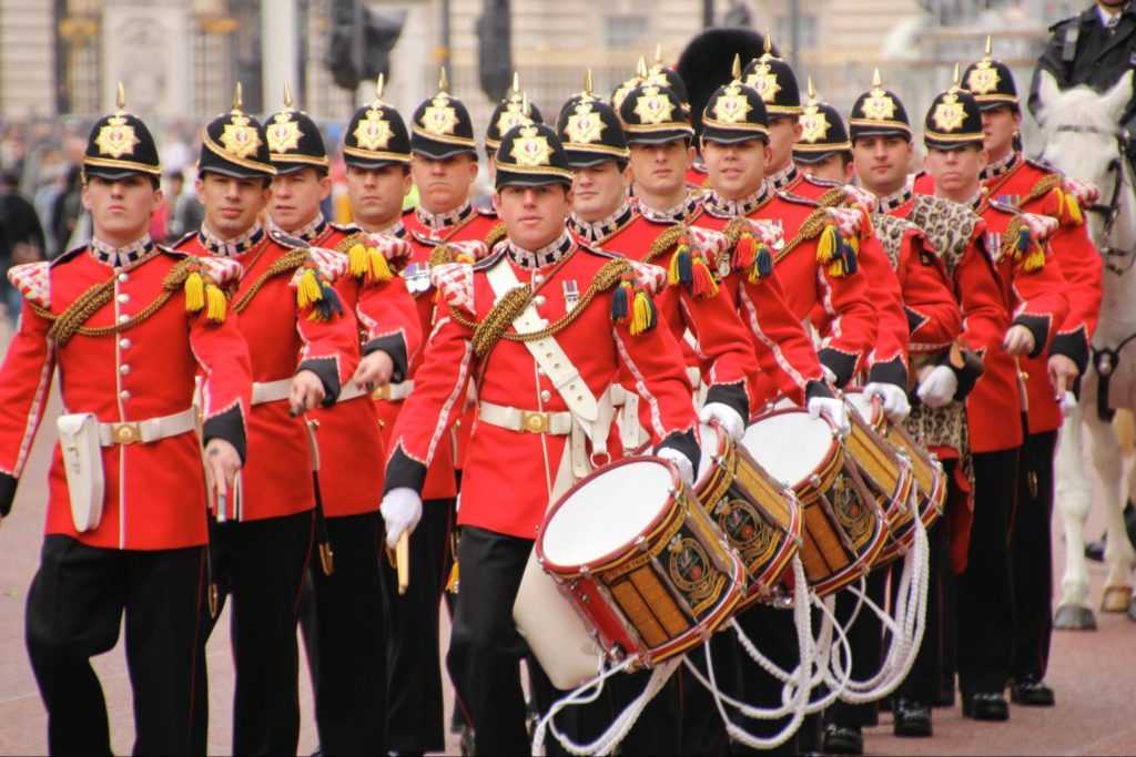Marching band drumming