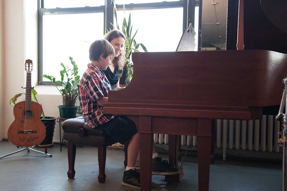 Aleksandra teaching David piano at Sage Music