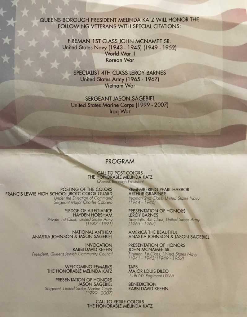 Veterans Day Program 2016