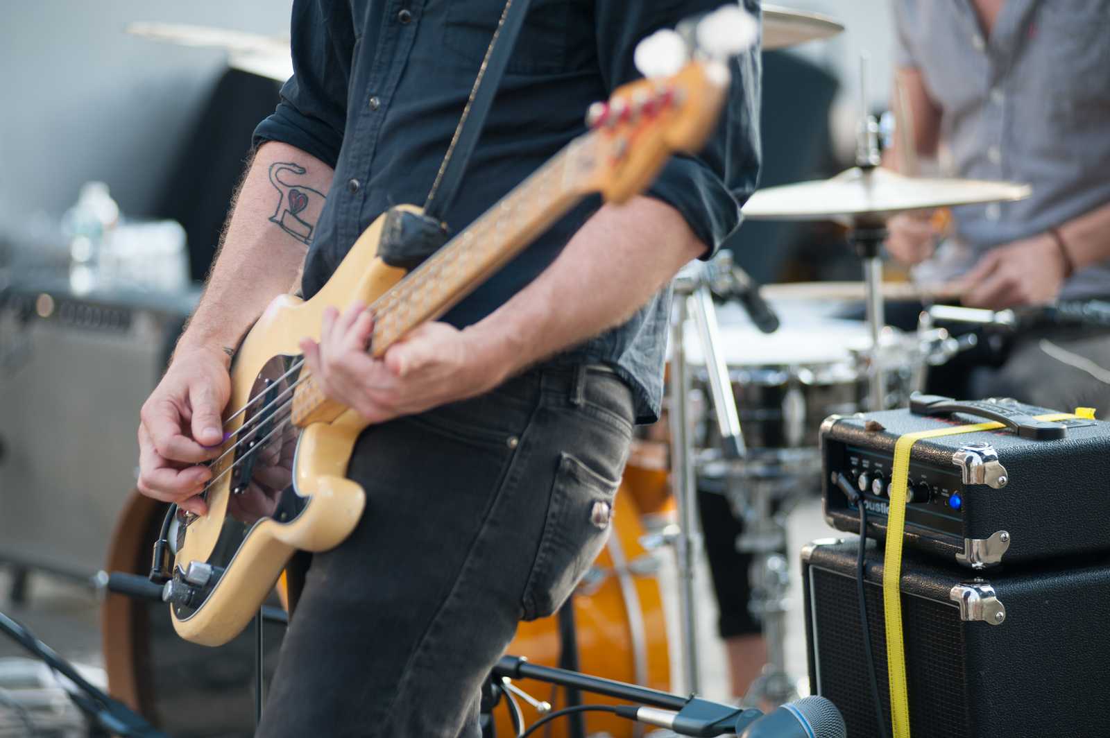 Bass player at Sage Music's LIC Concerts