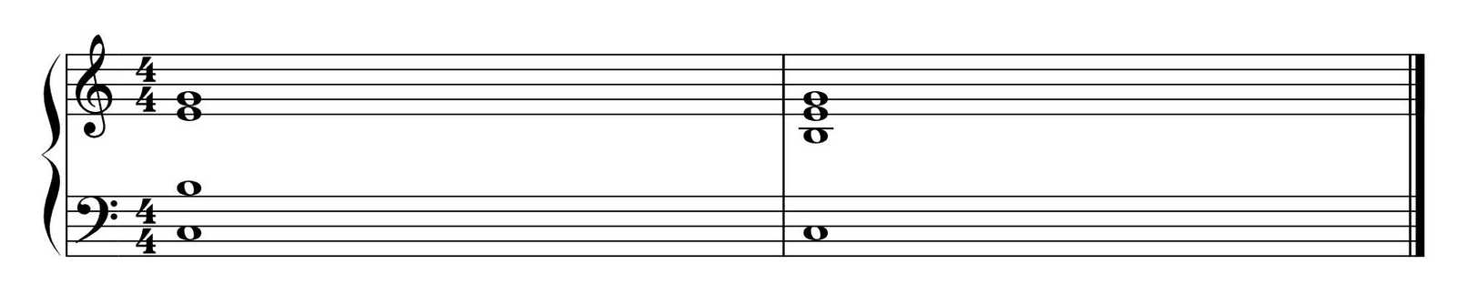 A basic voicing of a major 7th chord