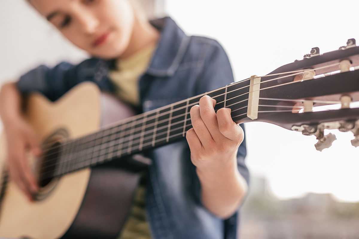 A child playing music
