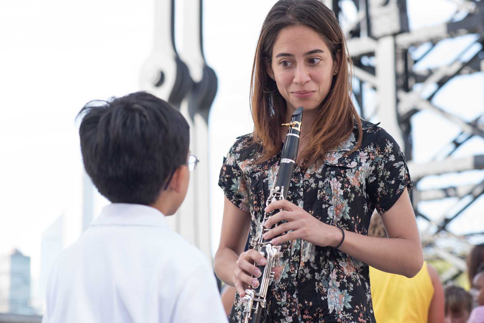 Sage Music clarinet teacher at an outreach event