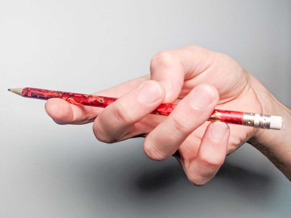 Correct thumb position on the violin bow hold.