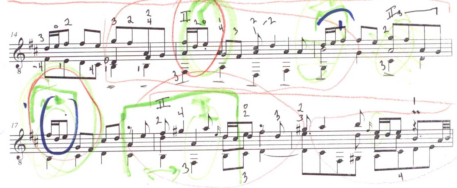 Fingerings for Bach's Wachet Auf
