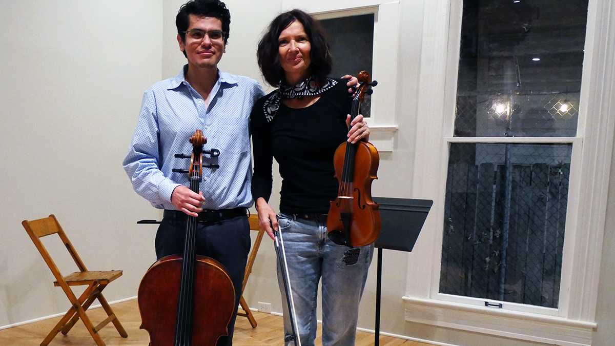 Michael and Rhonda after the violin lesson