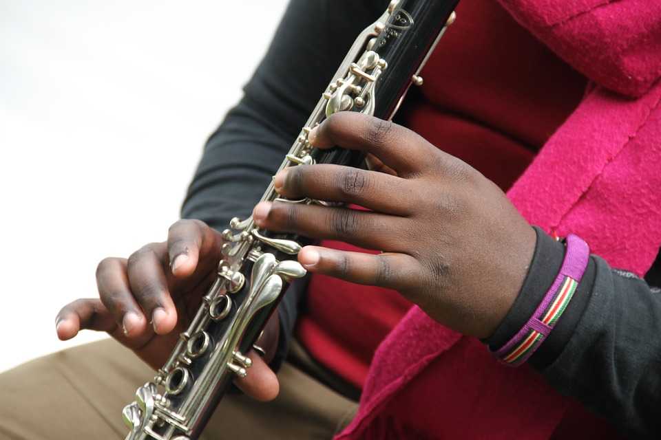 Playing Clarinet Close Up