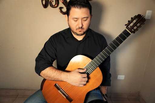 Position check, right hand on the guitar near the fretboard