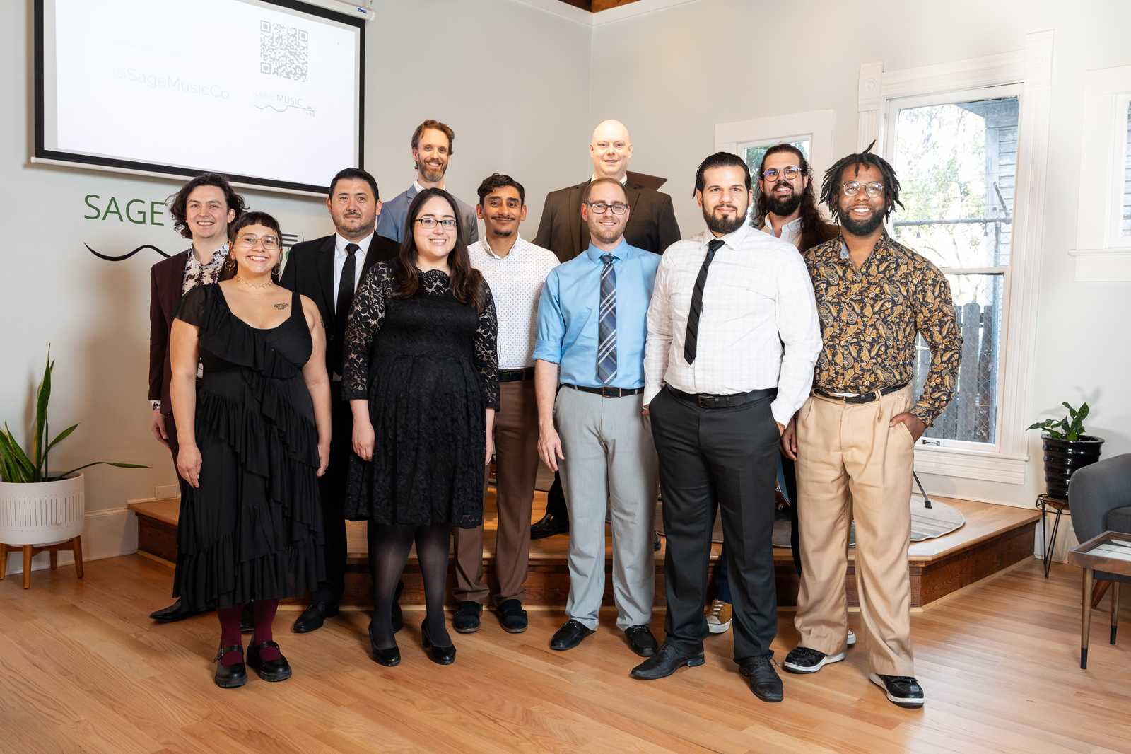 San Antonio, Online, and New York staff at the Sage Music Grand Opening